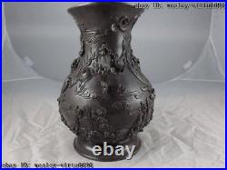 Chinese Palace Royal Pure Copper Bronze Lucky Dragon Jar Tank Crock Pot Vase