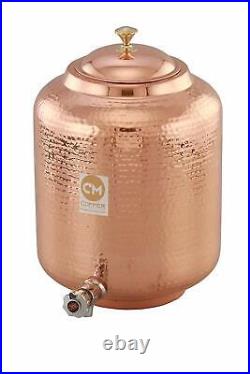 Copper 8 Liter Hammered Copper Water Pot Pure Copper Ayurvedic Health Benefits