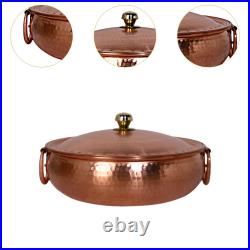 Copper Chafing Dish, Copper Pot, Ramen Pot, Homemade Cooking Pot with Lid, for