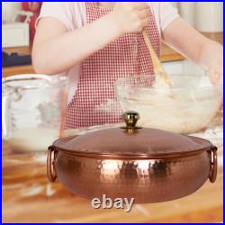 Copper Chafing Dish, Copper Pot, Ramen Pot, Homemade Cooking Pot with Lid, for