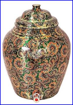 Copper Pure Matka Water Dispenser Pot with Tap & Lid for Storage Water 10 L