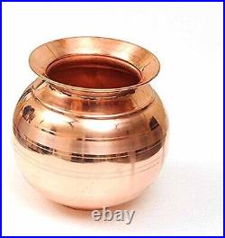 Copper Tamba Matka/Pot 3 Litre Water Storing Capacity, Leak Proof, 100% Pure Copp