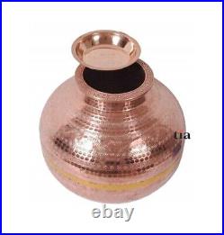 Designer 100% Pure Copper Water Dispancer, Container Pot (Matka) Gift Set