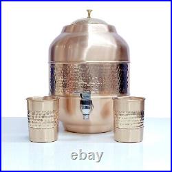 Dispenser Pure Copper Water Dispenser Hammered Water Bottle tumbler 5000 ml