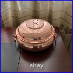 Double Handle Mutton Pure Copper Stew Soup Pot Handmade Lid Gas/Induction Cook