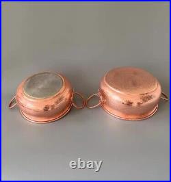 Double Handle Pure Copper Stew Soup Pot Handmade Lid Multi Use Gas/Induction