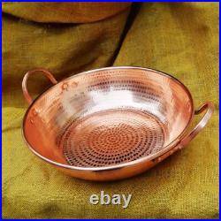 Double Single Handle Pure Copper Frying Pan Soup Pot Handmade No Lid Multi Use