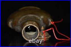 Early collection of pure copper imitation purple copper frog wine pot ornaments