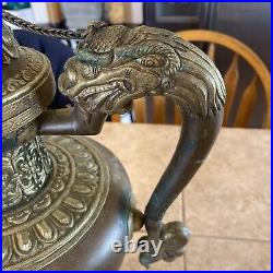 Early pure copper dragon pot dragon mouth dragon handle wine pot teapot