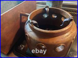 Extra-thick copper pot, brazier, hearth, pure copper, hearth, sake warmer