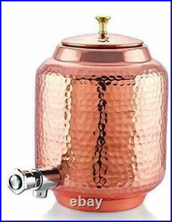 Hammered 100% Pure Copper Water Dispenser Container Pot (8000 ML)