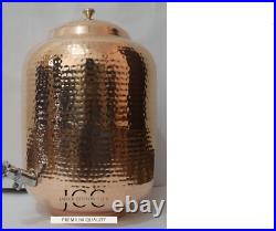 Handicraft Pure Copper Dispenser With 2 Glass, Ayurveda Benefit Copper Pot