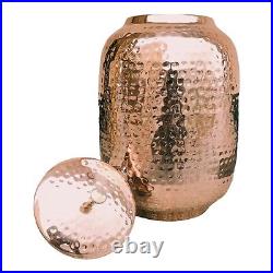 Handmade 100% Pure Copper Dispenser Water Pitcher Pot 16L With 2 Serving Glass