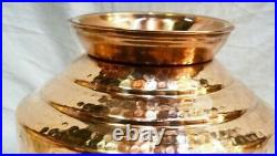 Handmade Pure Copper Indian Ghagri Chari Matka Pot Jaldhara With Lid Capacity