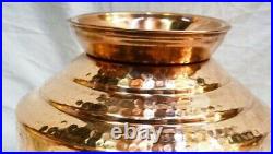 Handmade Pure Copper Indian Ghagri Chari Matka Pot Jaldhara With Lid Pitcher