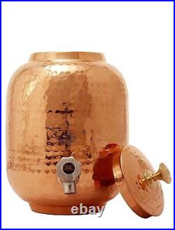 Handmade Pure Copper Water Dispenser Container Pot Matka 8 litres