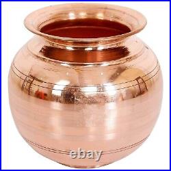 Handmade Pure Copper Water Storing Pot Matka Capacity 5 Liters Pack of 1 Pcs