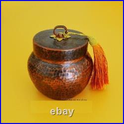Handmade Tea Cans Pure Copper Pot Storage Container Lid Small Large