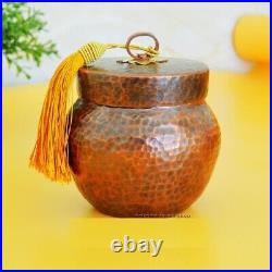 Handmade Tea Cans Pure Copper Pot Storage Container Lid Small Large