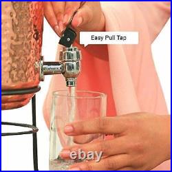 Heavy Pure Copper Water Dispenser Pot (4000 ml) with Copper Glass (300ml) US