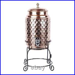 Heavy Pure Copper Water Dispenser Pot (5000 ml) with 2 Copper Glass (300ml)