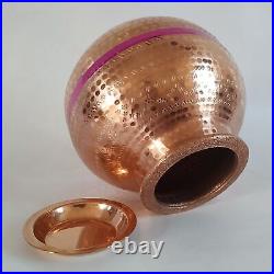 Indian Artisan Handmade Pure Copper Water Storage Dispenser With Copper Bottle