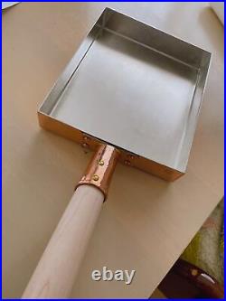 Japanese omelet Pot pure copper Large 15×18cm silver gas Wood handle New