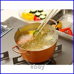 Made in Japan Pure Copper Frying Pot Pan 20cm For Gas Fire Chitose Stylish