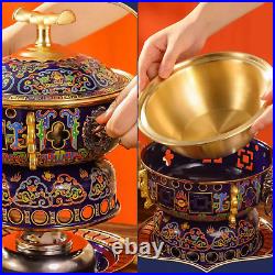 Old Beijing style Cloisonne household pure copper hot pot pan sets cookware