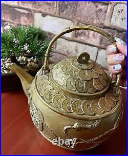 Pure Copper Antique Money Pot Ornament Chinese Traditional Style