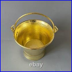 Pure Copper Brass Bucket One Piece Handmade Deep Thick Pot Large Container Box