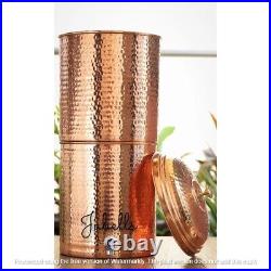 Pure Copper Hammered Design Filter Water Dispenser Pot With Candle Inside