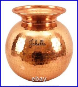 Pure Copper Hammered Design Matka water Pot Container 8.5Ltr