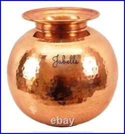 Pure Copper Hammered Design Matka water Pot Container 8.5Ltr