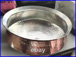 Pure Copper Hammered Lagan Handi Chaffing Dish Pan with Tin Lining (7 Liters)