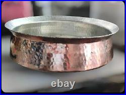 Pure Copper Hammered Lagan Handi Chaffing Dish Pan with Tin Lining (7 Liters)