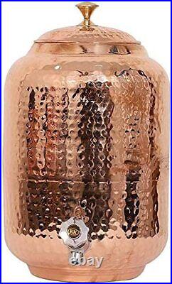 Pure Copper Hammered Water Dispenser Pot For Health Benefits & Home Decor