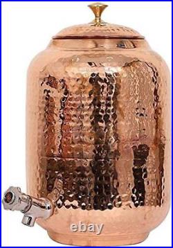 Pure Copper Hammered Water Dispenser Pot For Health Benefits & Home Decor