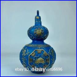 Pure Copper Handmade Good Fortune Blessing Eight Diagrams Calabash Gourd Pot H22