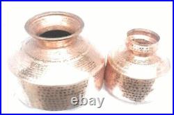 Pure Copper Handmade Water Pot 2 pcs Set 5 LTR and 12 LTR Size. (Tamba beda Jodi)
