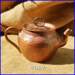 Pure Copper Kettle Teapot Container Handmade Small Handle Lid Retro Gift
