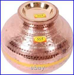 Pure Copper Matka Water Dispenser Container Pot with 1 Glass Tumbler, 6.5 litres