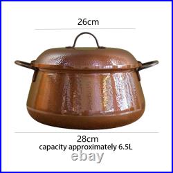 Pure Copper Pot Beautiful Shape Thick Double Handles for Stovetops Stockpot