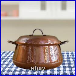 Pure Copper Pot Beautiful Shape Thick Double Handles for Stovetops Stockpot