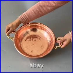 Pure Copper Pot Handle Stew Steam Soup Jam Casserole Handmade Gas/Induction Cook