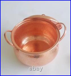 Pure Copper Soup Stew Pot Deepened Double Handle Gas/Induction Cooker Handmade