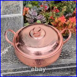 Pure Copper Stew Pot Casserole Soup Pot Lid Thick Handmade Gas/Induction Cook