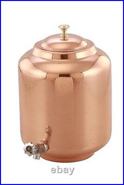 Pure Copper Water Dispenser 5 Litre Engraved (Matka/Pot) Container Pot Aayurveda