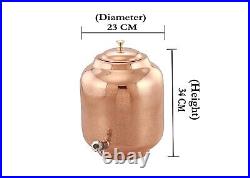 Pure Copper Water Dispenser 5 Litre Engraved (Matka/Pot) Container Pot Aayurveda