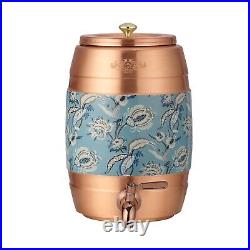 Pure Copper Water Dispenser 5 Litre Matka Pot with Tap Ayurveda Good Health